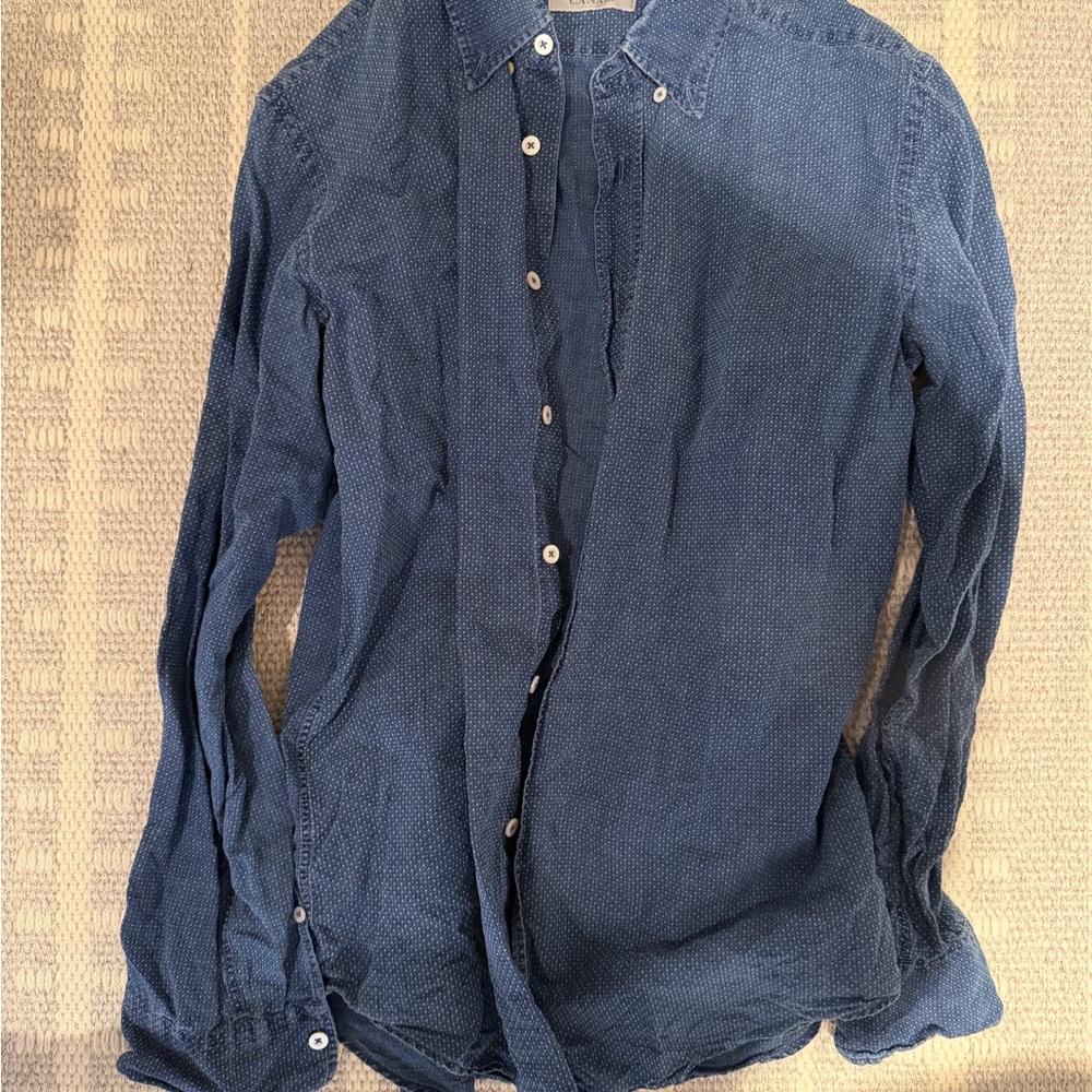 Canali Indigo Patterned Shirt - image 2